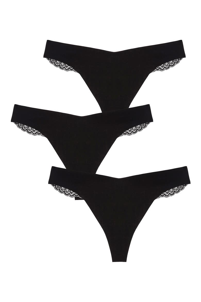 Allegra Jolie 3-Pack Thong, Main, color, NOIR