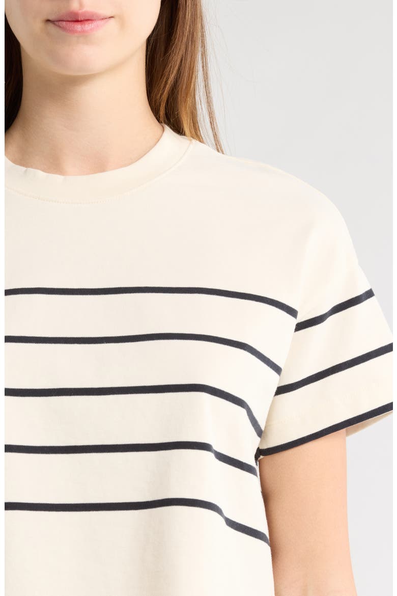 Stripe Cotton T-Shirt, Alternate, color, BLACK/ WHITE STRIPE