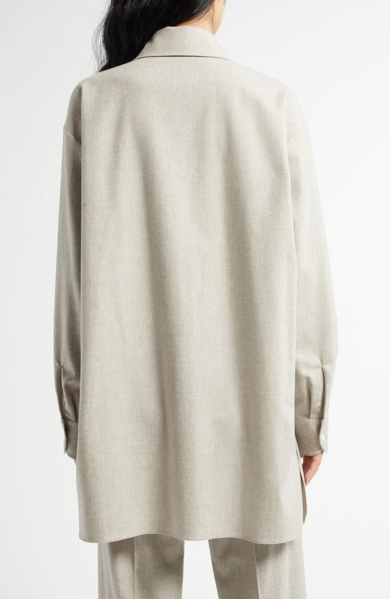 The Row Komako Wool & Cashmere Brushed Flannel Button-Up Shirt, Alternate, color,