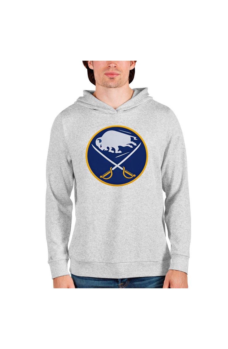 ANTIGUA Men's Antigua Heathered Gray Buffalo Sabres Absolute Pullover Hoodie, Main, color, 