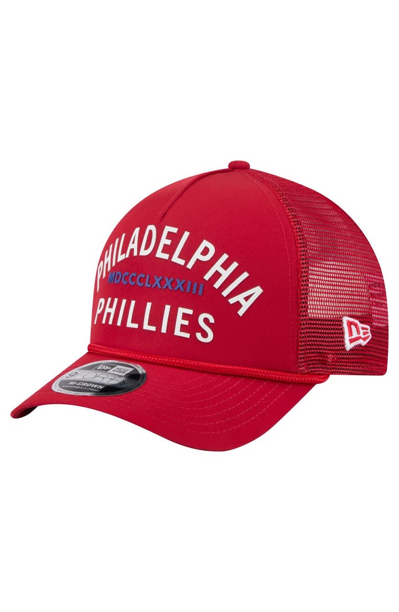 New Era Men's New Era  Red Philadelphia Phillies Minimalist 9FORTY A-Frame Adjustable Hat, Main, color, Red
