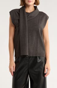 Vigoss Sleeveless Sweater with Scarf