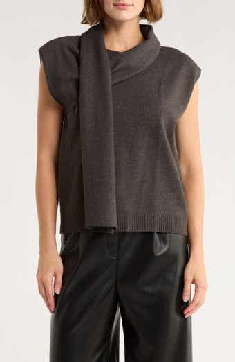 Vigoss Sleeveless Sweater with Scarf