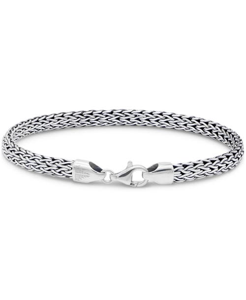 Devata Dragon Bone Oval Chain Bracelet In Silver