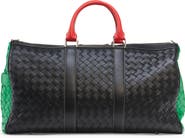 Bottega Veneta Medium Classic Intrecciato Colorblock Duffle Bag