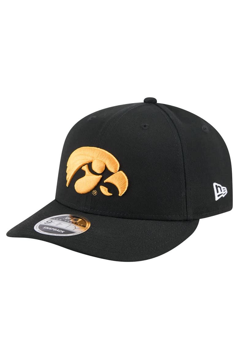 Men's New Era Black Iowa Hawkeyes Low Profile 9FIFTY Snapback Hat, Main, color, Black
