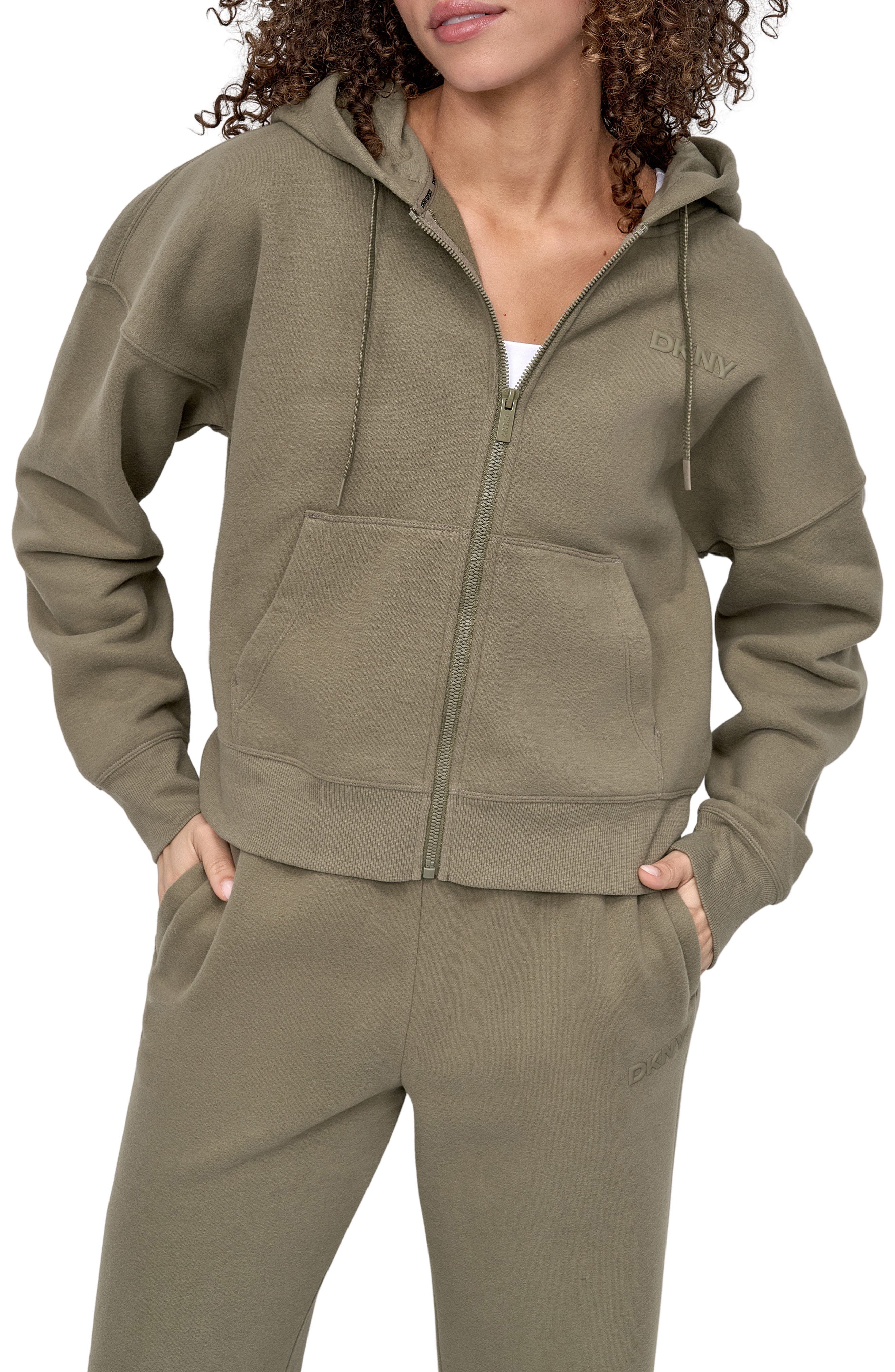 DKNY Logo Full Zip Hoodie