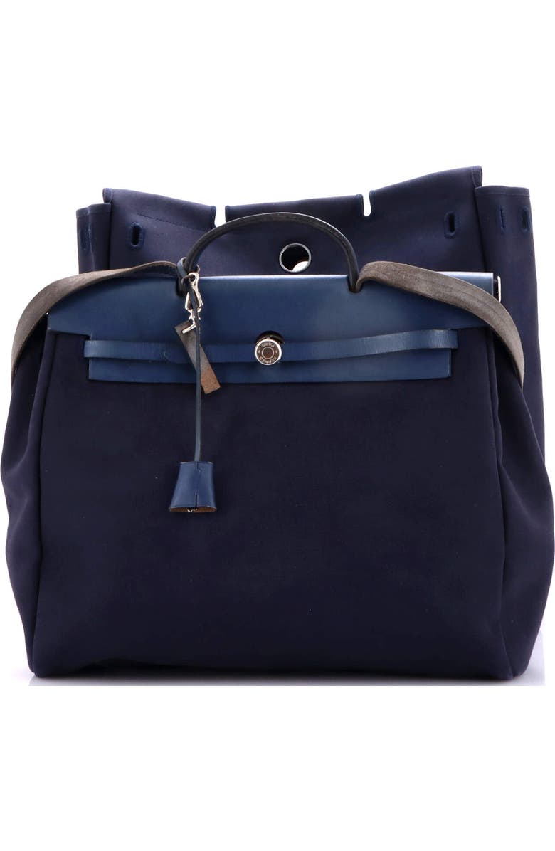 Pre-Owned Hermes Herbag Toile and Leather GM, Alternate, color, Bleu Indigo