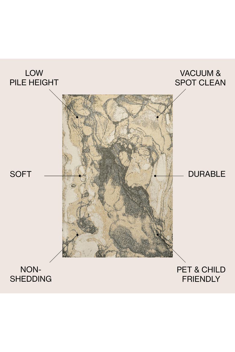 Marmo Abstract Marbled Modern Area Rug, Alternate, color, Gold/Gray