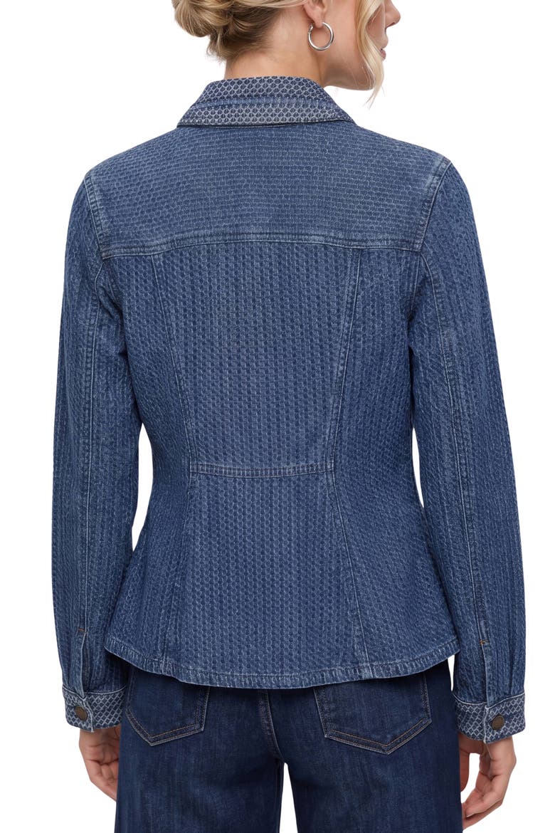 Fit & Flare Denim Trucker Jacket, Alternate, color, BLUE DORIS