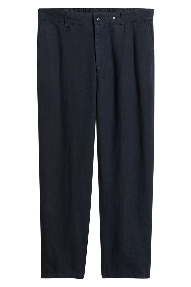 Evan Back Elastic Waist Linen Dress Pants, Alternate, color, SAIL