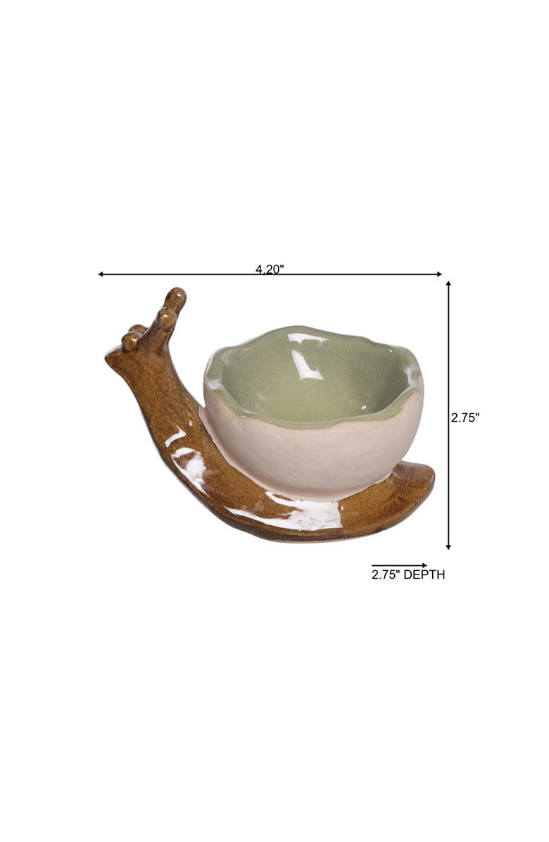 Transpac Ceramic Snail Shape Bowl Multicolored for Spring Serving and Entertaining, Alternate, color, Multicolored