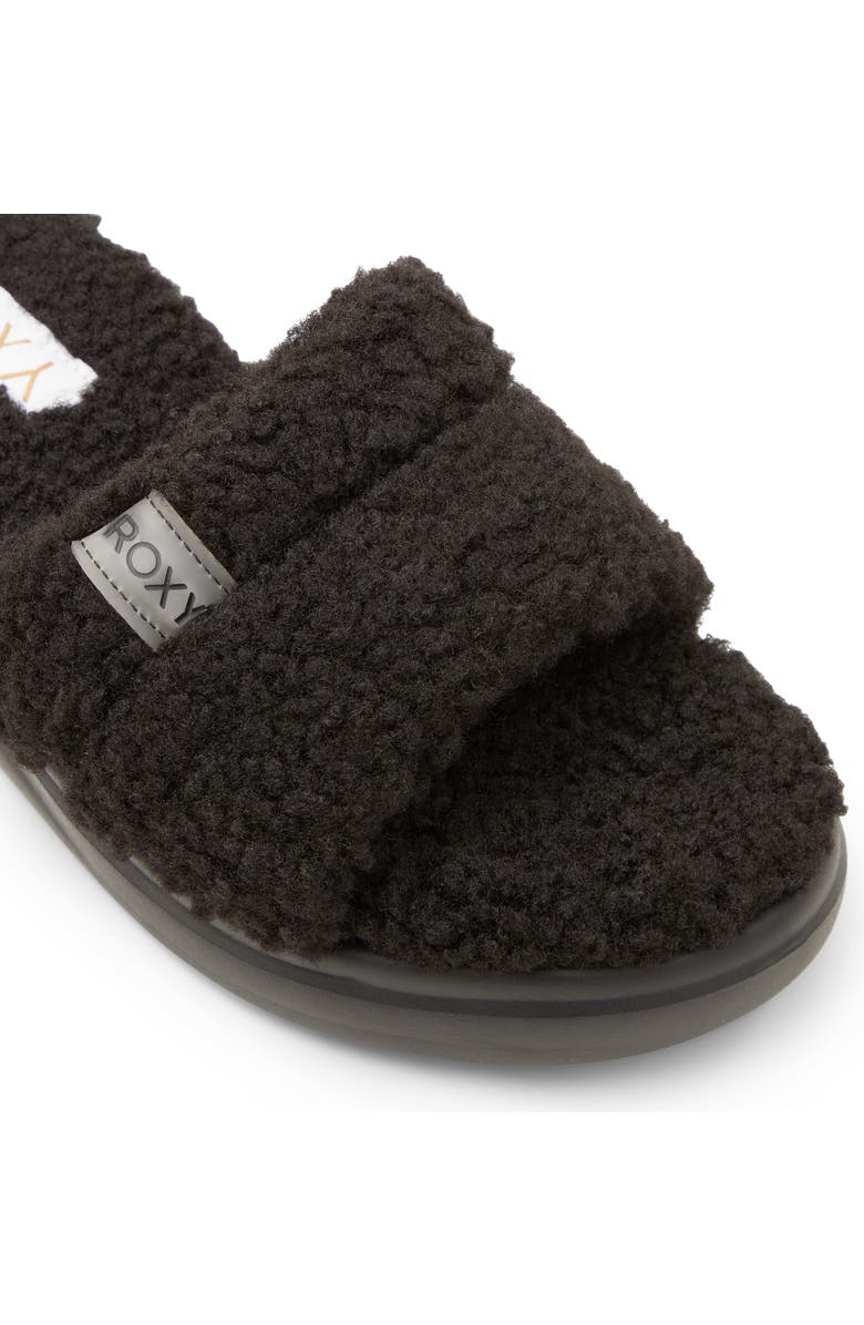 Roxy Gelato Lux Faux Shearling Slide Sandal, Alternate, color,