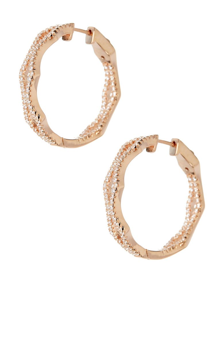 SUZY LEVIAN Pavé Cubic Zirconia Hoop Earrings, Alternate, color, 