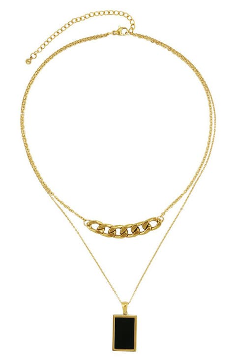 Layered Agate Chain Necklace