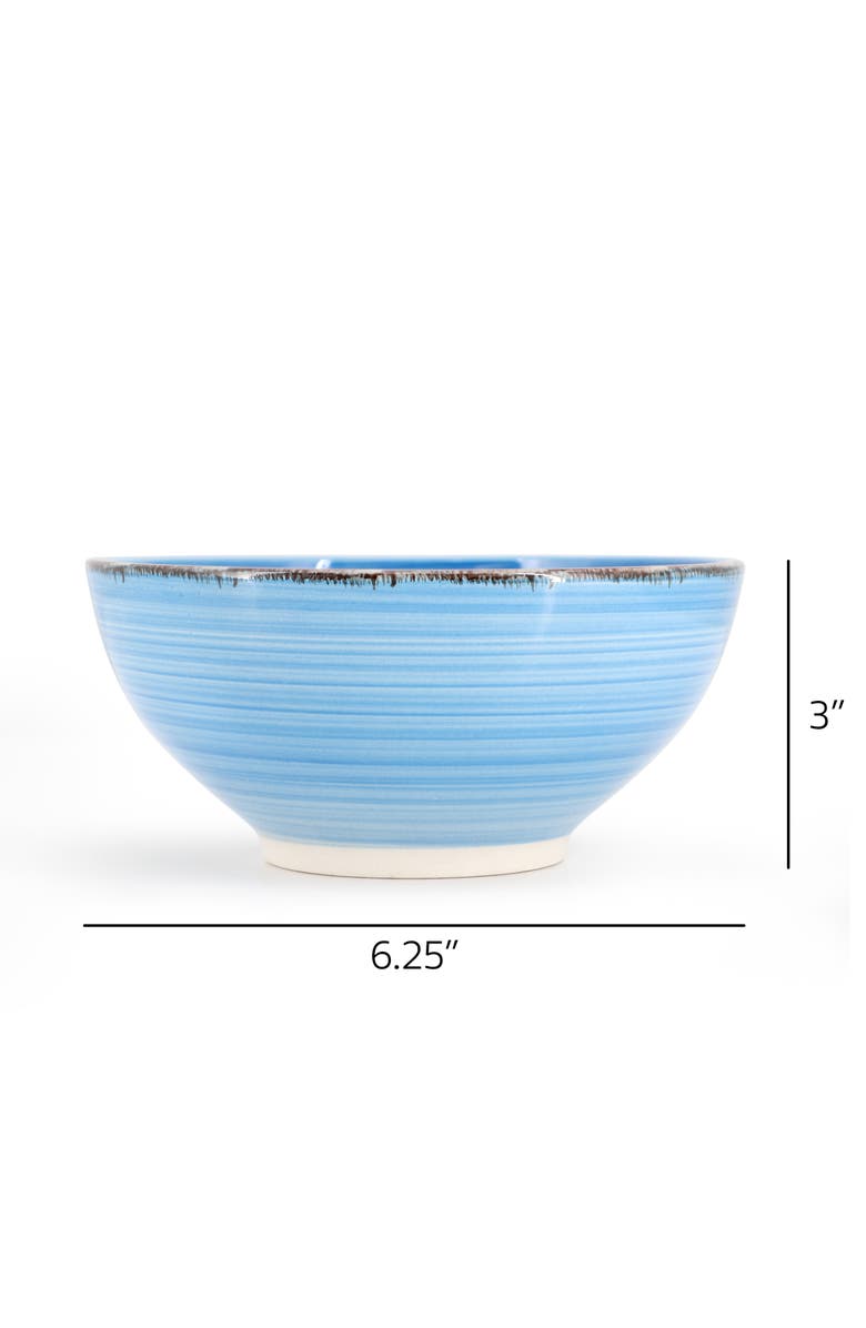 Elama Blue Ridge 6.25 Inch 6 Piece Round Stoneware Assorted Bowl Set, Alternate, color, Assorted