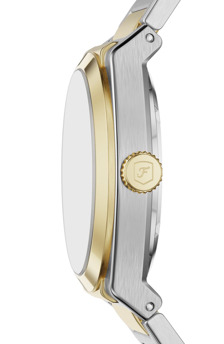 Fossil Everett Automatic Bracelet Watch, 42mm, Alternate, color, Two Tone/ Blue