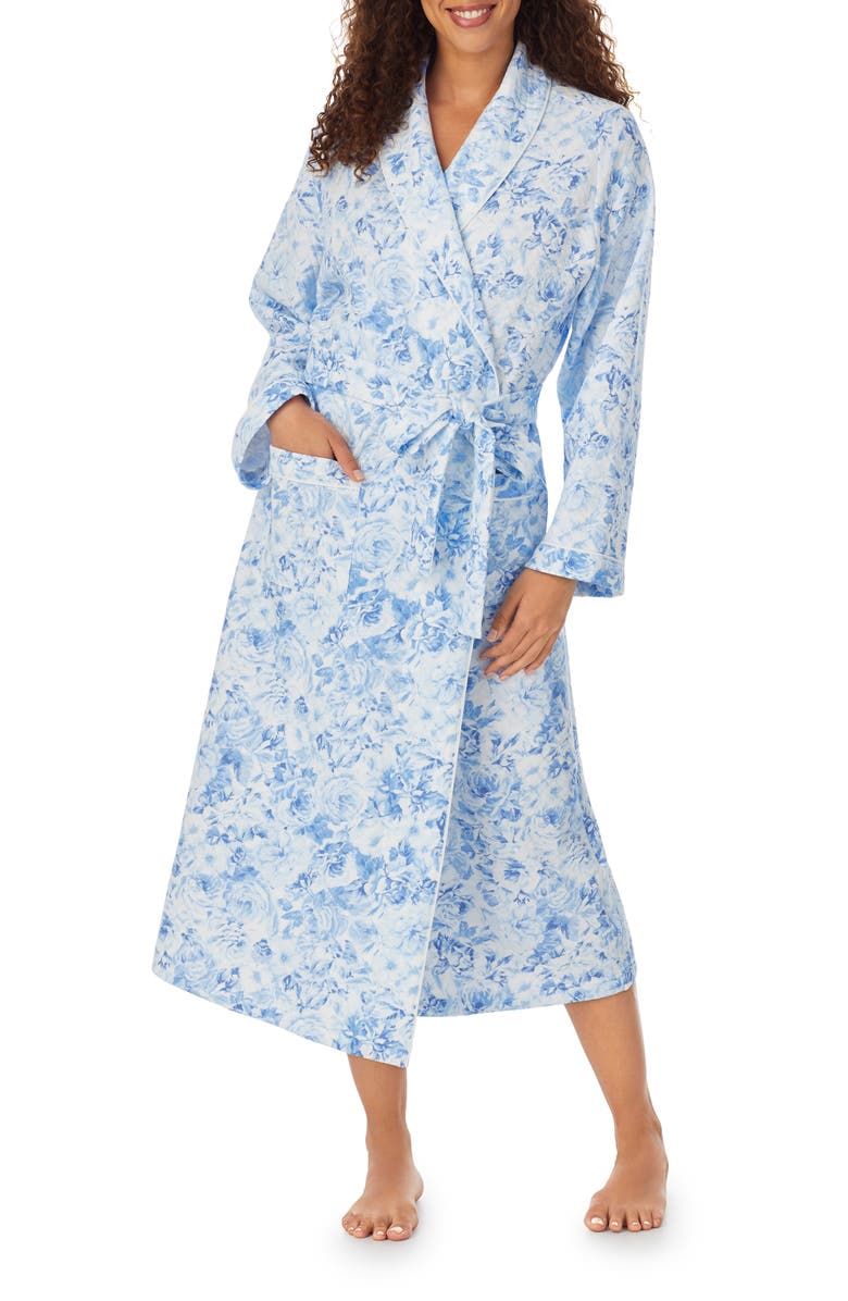 Eileen West Ballet Floral Diamond Quilted Robe, Main, color,