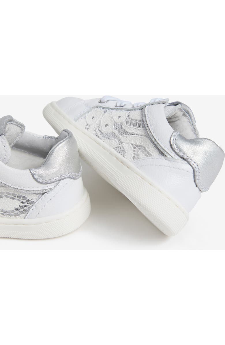 NeroGiardini Kids' Floral Mesh Sneaker, Alternate, color, White