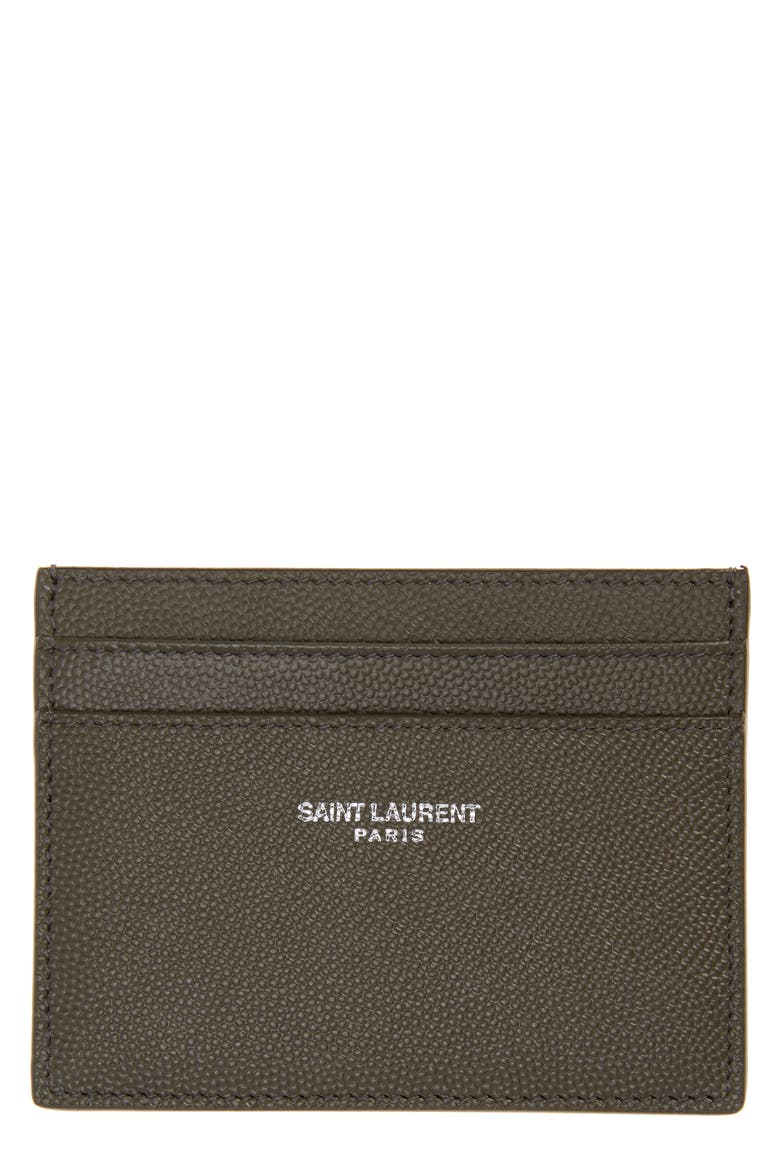 Pebble Grain Leather Card Case, Main, color, BROWN