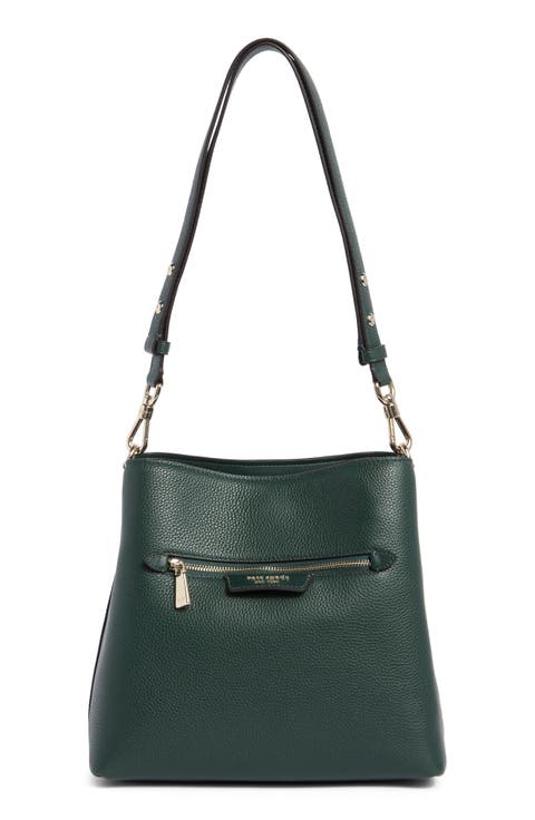 hudson pebble leather shoulder bag