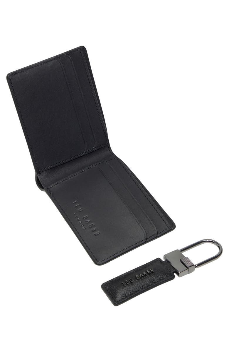 Ted Baker Finley Bifold Wallet & Key Ring Set, Alternate, color, Black