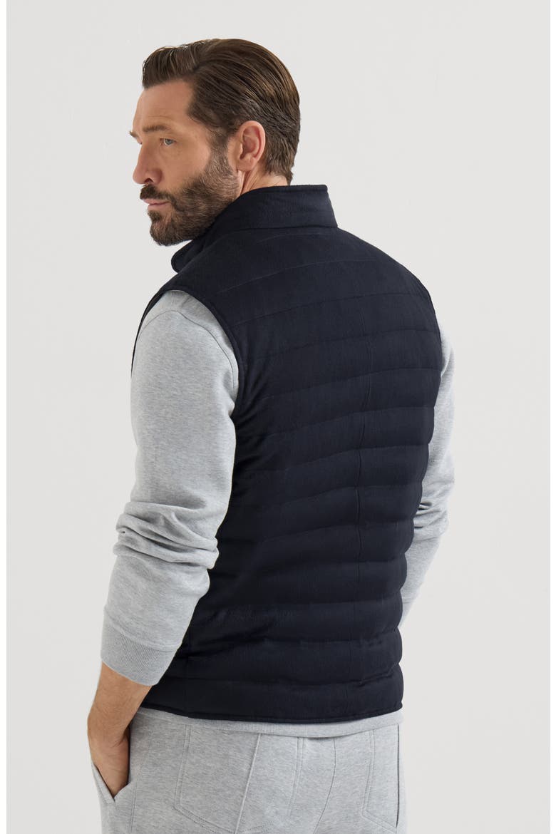 Lightweight cashmere flannel down vest, Alternate, color, Dark Grey