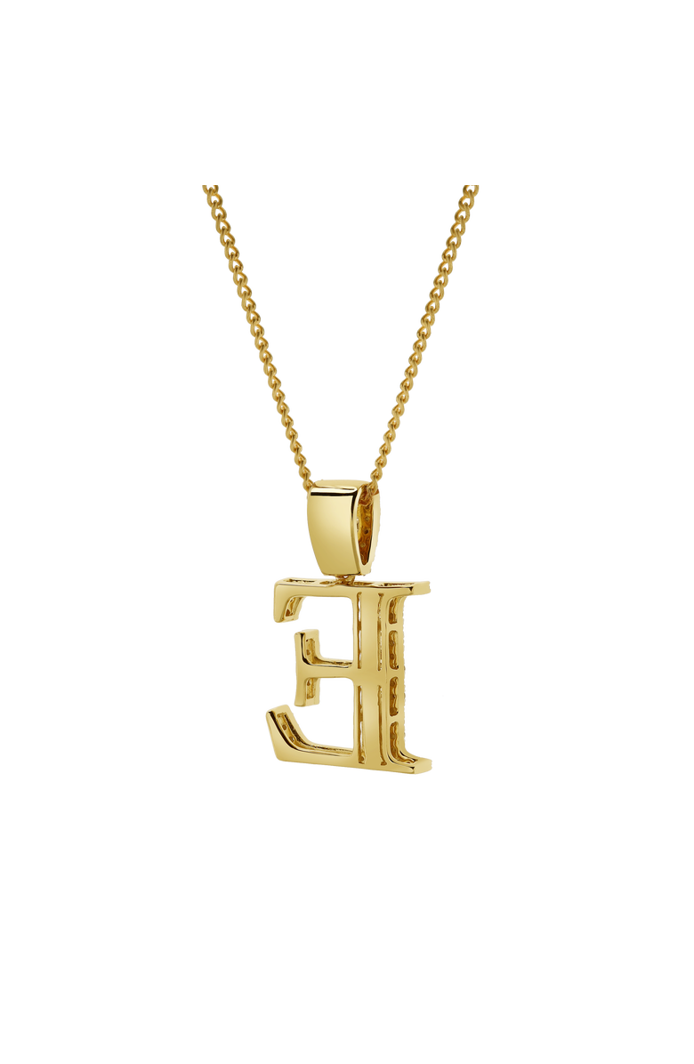 LuvMyJewelry E Initial Diamond Pendant 10K Yellow Gold - 0.6 Carats, Alternate, color, 10K Yellow Gold -