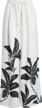 KOBI HALPERIN Vera Tie Waist Floral Print Wide Leg Pants