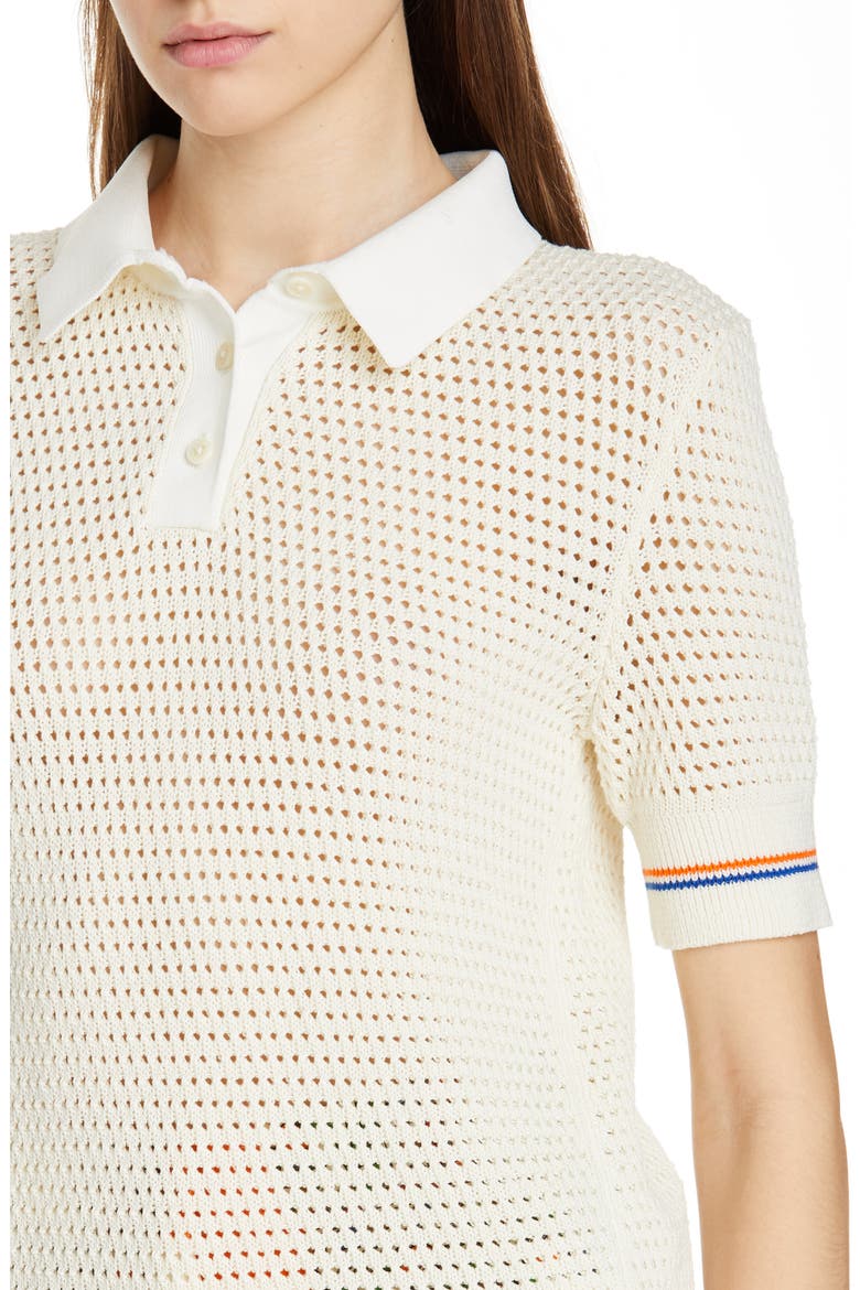 Cotton Polo Sweater, Alternate, color, IVORY