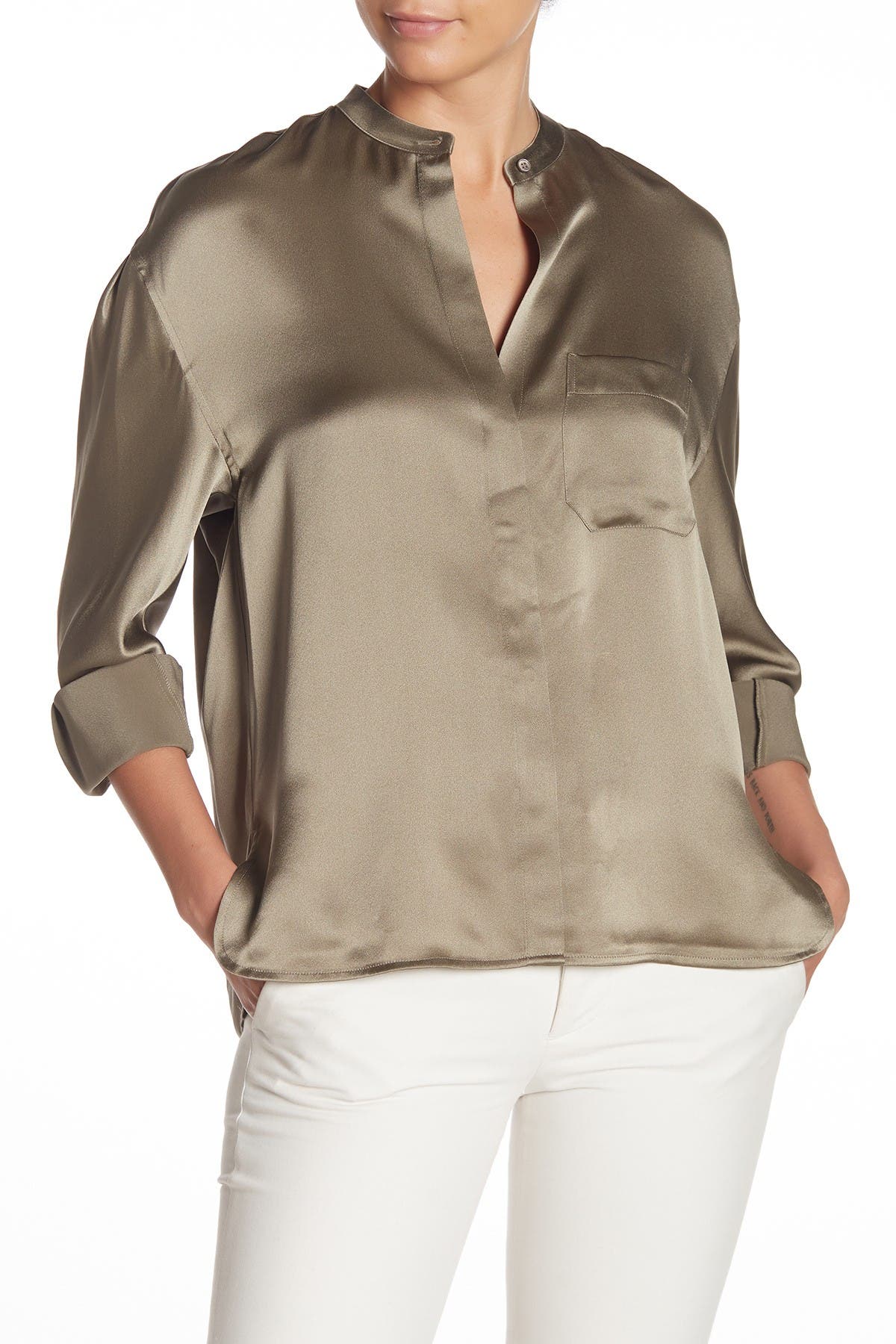 Vince Split Side Silk Blouse (Women) | Nordstromrack