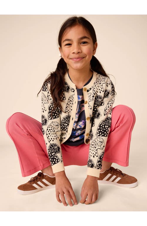 Tea Collection Iconic Cardigan In Block Print Jaguar