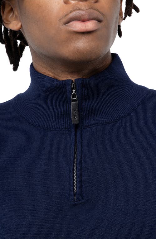 X-ray Xray Quarter Zip Mock Neck Sweater In Navy