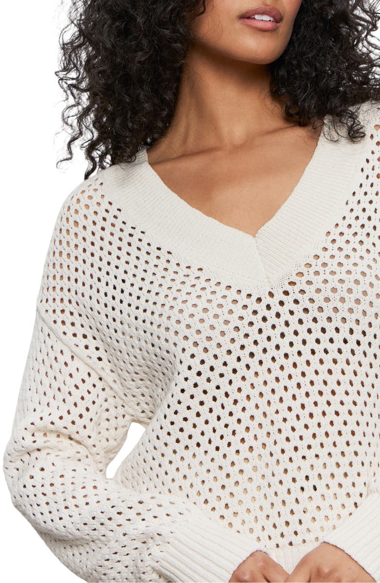 Sanctuary Open Stitch V-Neck Sweater, Alternate, color, 