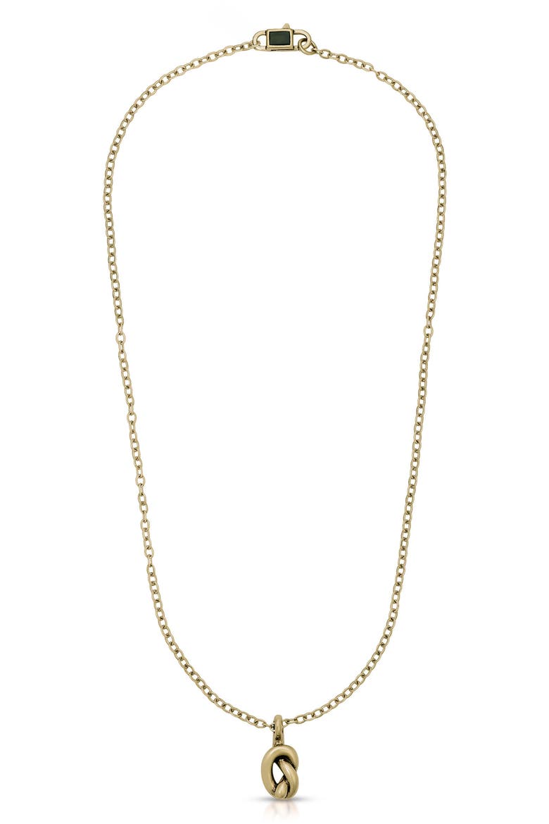 Men's Knotted Pendant Necklace, Alternate, color, BRASS