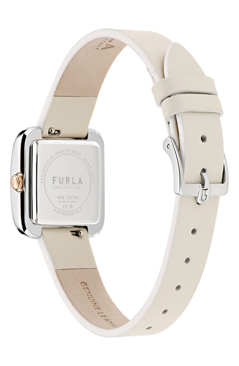 Furla Heritage Crystal Square Rose Gold Tone Bracelet Watch, 27.5mm, Alternate, color, Silver & Rose Gold