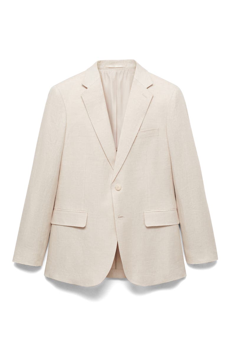Slim Fit Linen Sport Coat, Alternate, color, ECRU