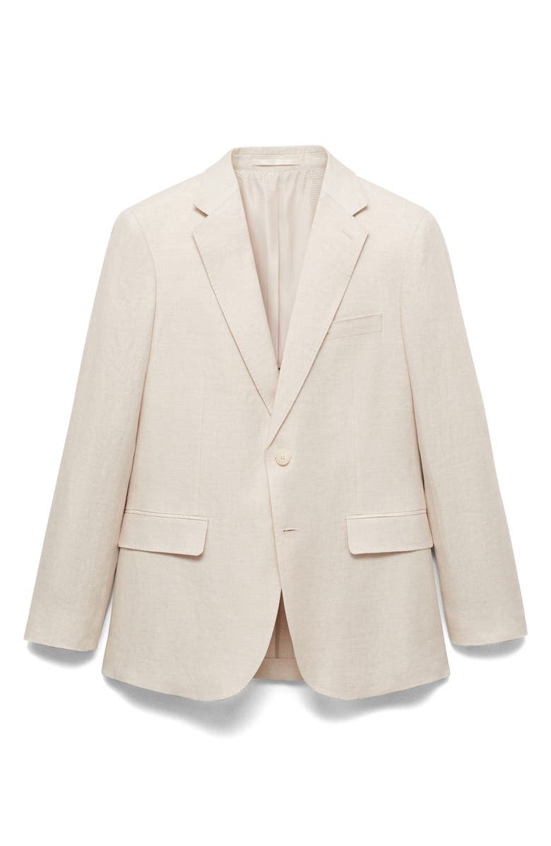 MANGO Slim Fit Linen Sport Coat, Alternate, color, Ecru