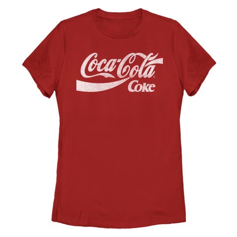 Women's Coca Cola Distressed Classic Logos  Graphic T-Shirt