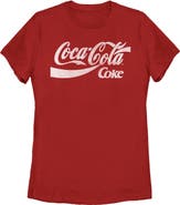 Coca Cola Women's Coca Cola Distressed Classic Logos  Graphic T-Shirt