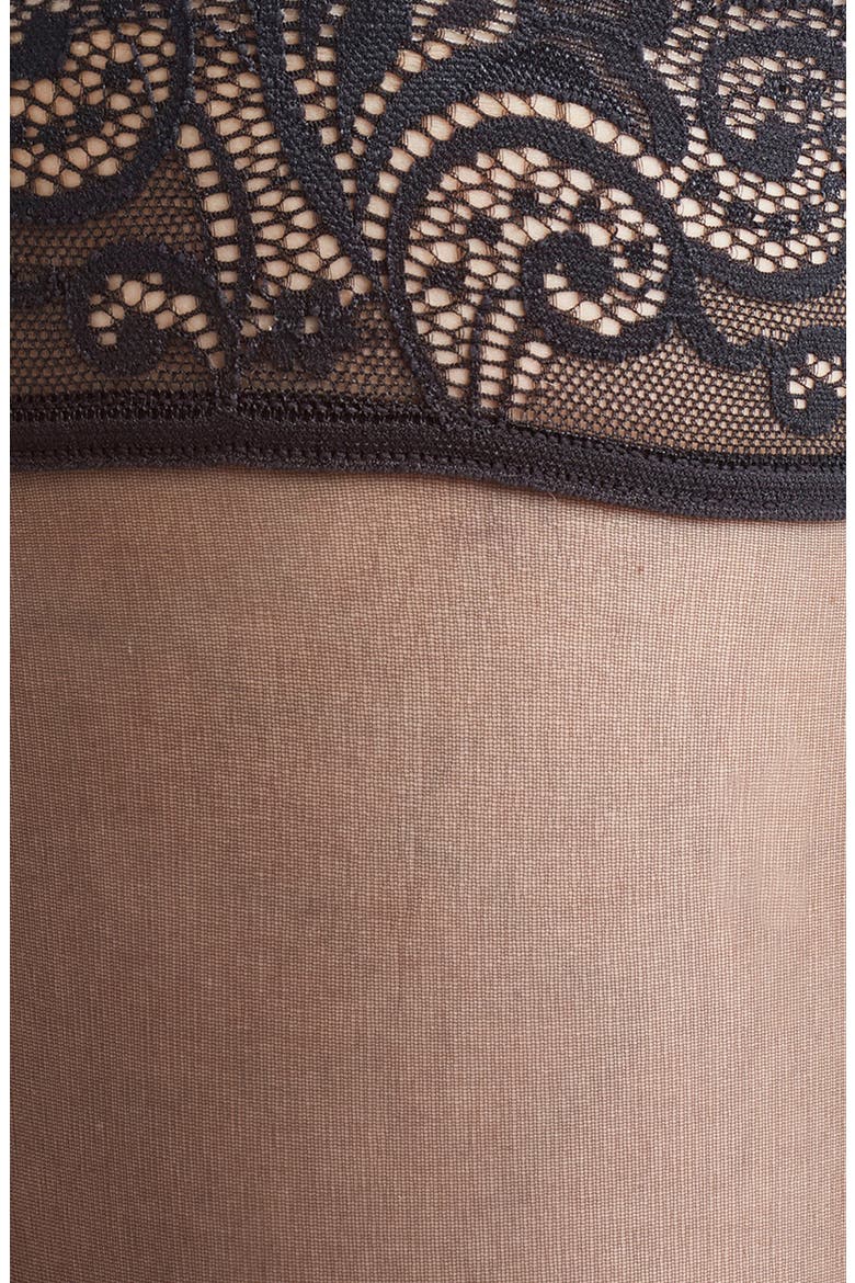 Matte Deluxe 20-Denier Stay-Up Stockings, Alternate, color, BLACK