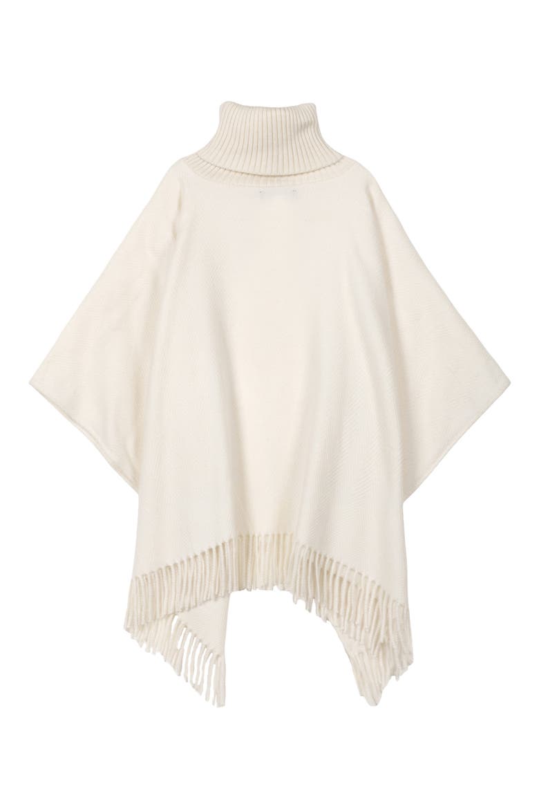 Turtleneck Woven Ruana, Alternate, color, IVORY