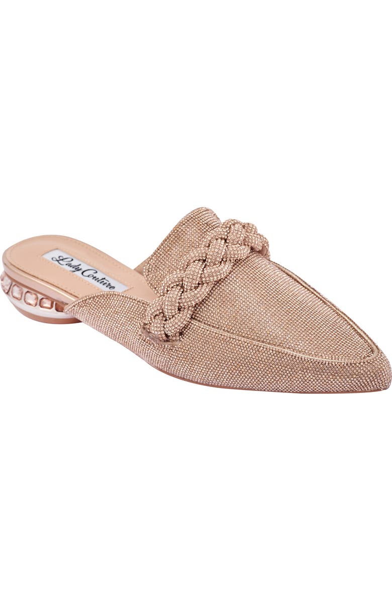 LADY COUTURE Micro Rhinestone Loafer Mule, Main, color, Rose Gold