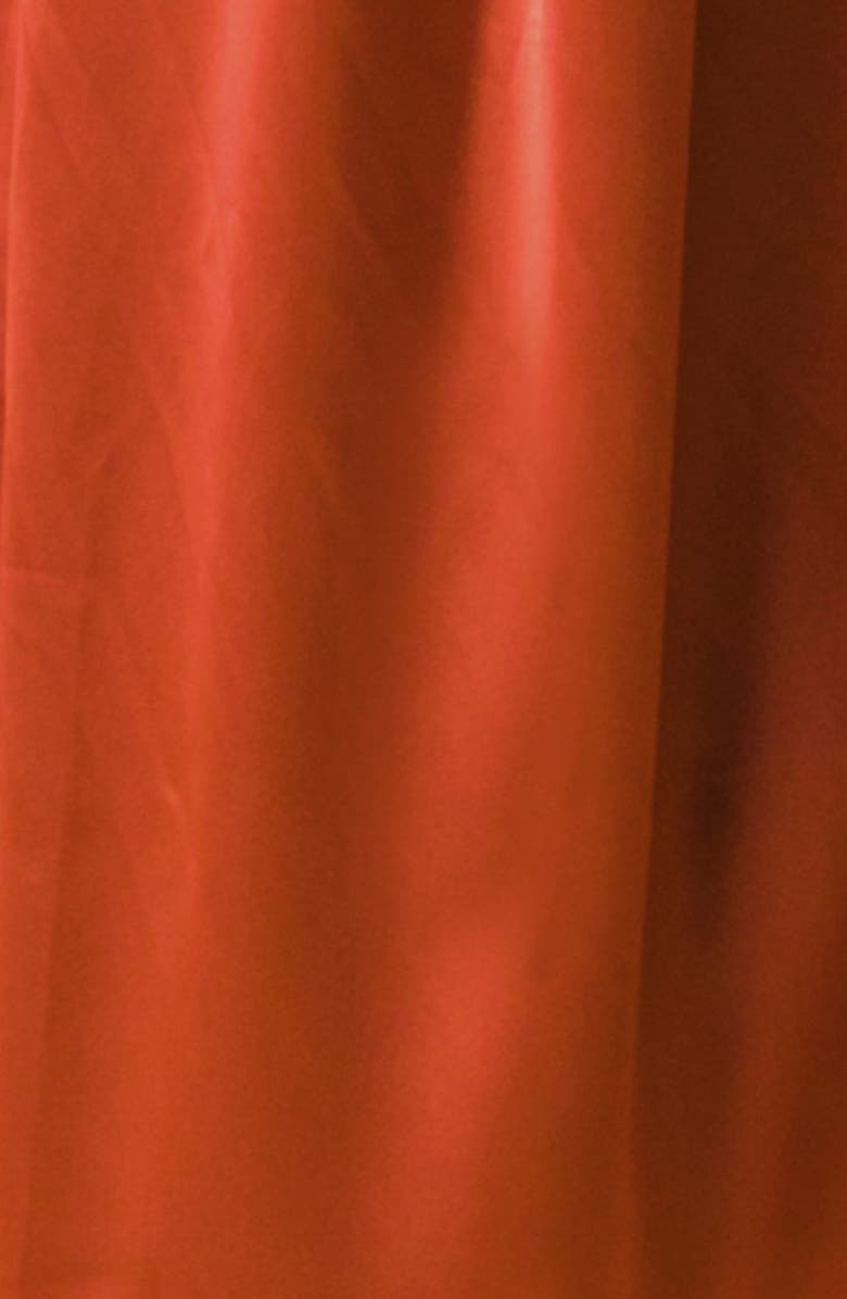 FLYING TOMATO Long Sleeve Satin Midi Shirtdress, Alternate, color, Rust