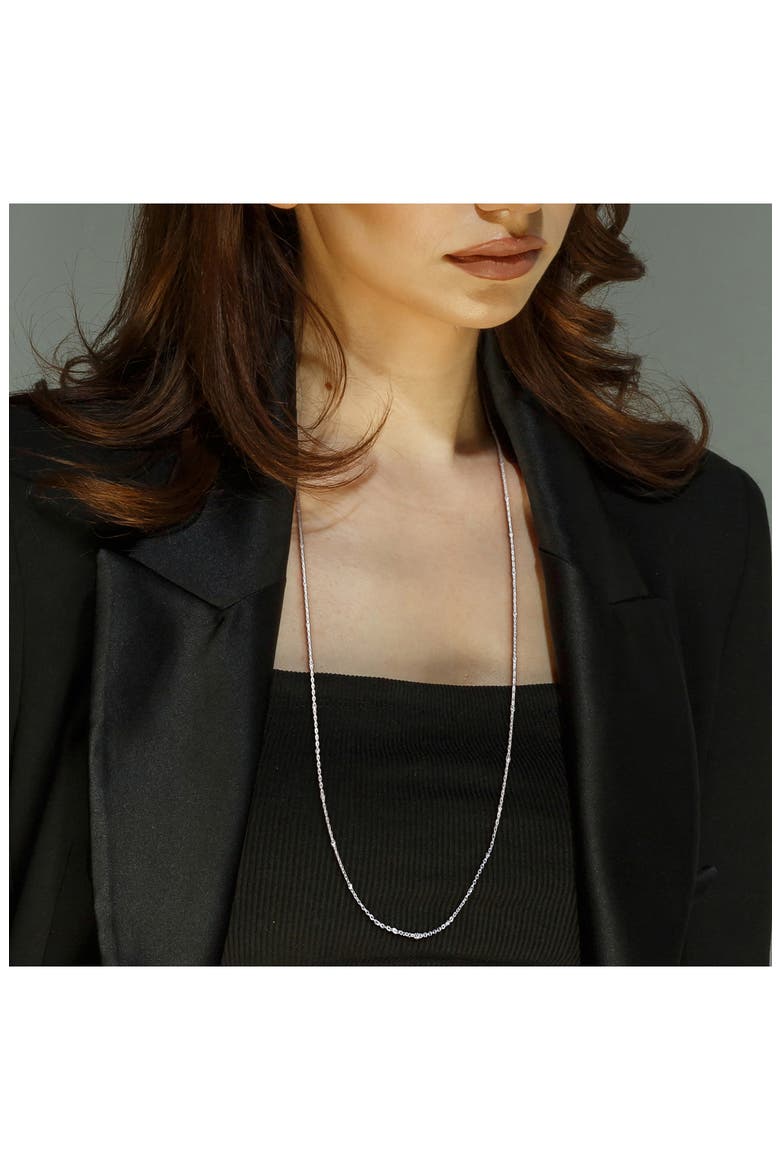 Saturno Bead Station Necklace, 2.1mm, Alternate, color, SILVER