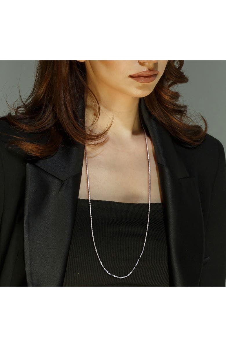 DELMAR Saturno Bead Station Necklace, 2.1mm, Alternate, color, Silver
