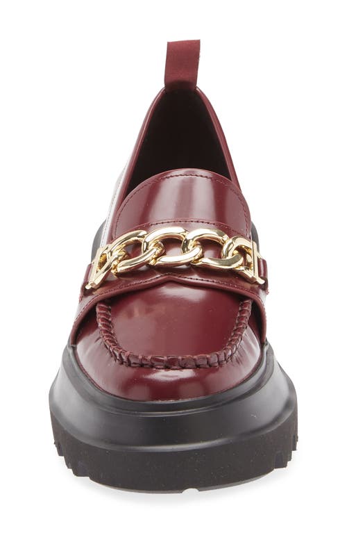G.h.bass Chain Lug Sole Platform Loafer In Burgundy