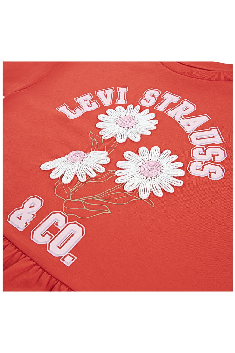 Kids' Peplum Graphic T-Shirt, Alternate, color, POPPY RED