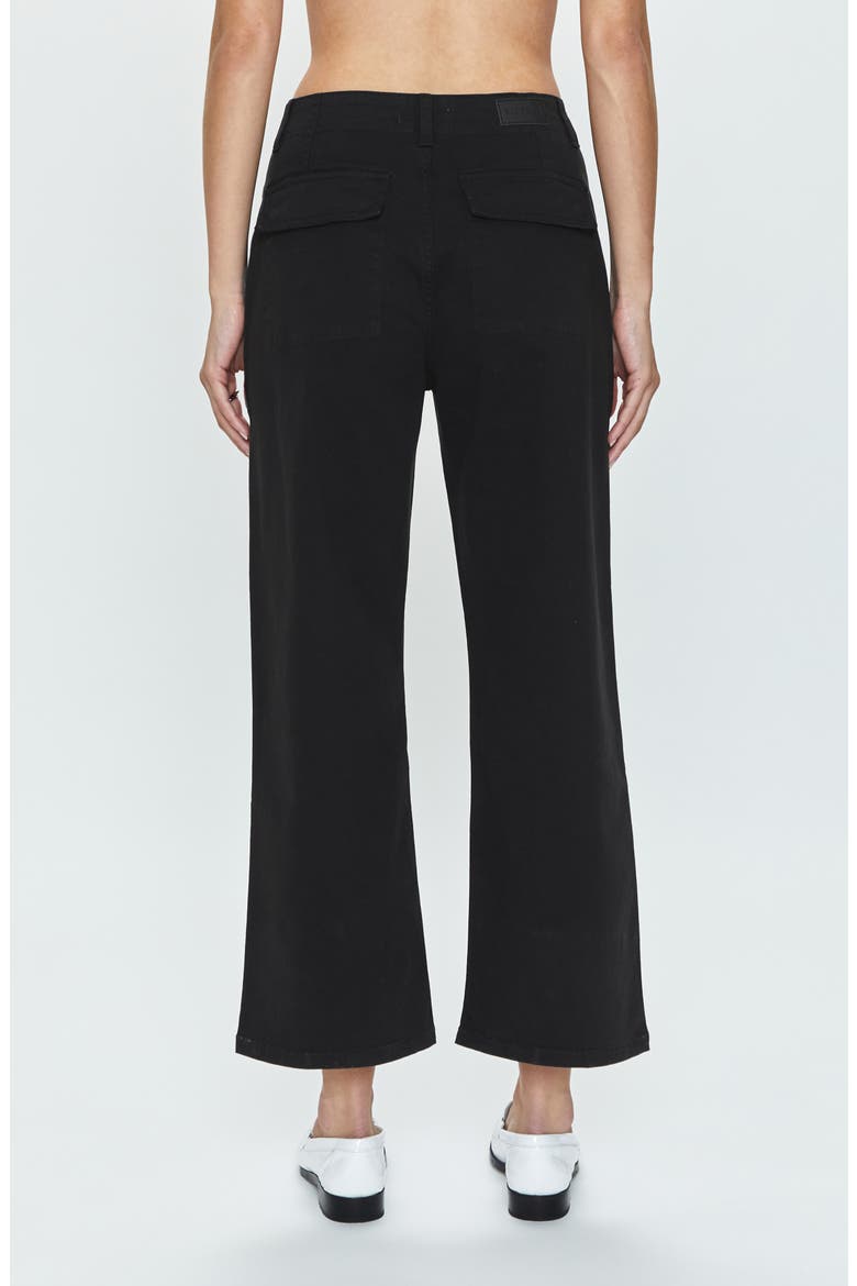 Sophia Stretch Cotton Ankle Wide Leg Pants, Alternate, color, BLACK