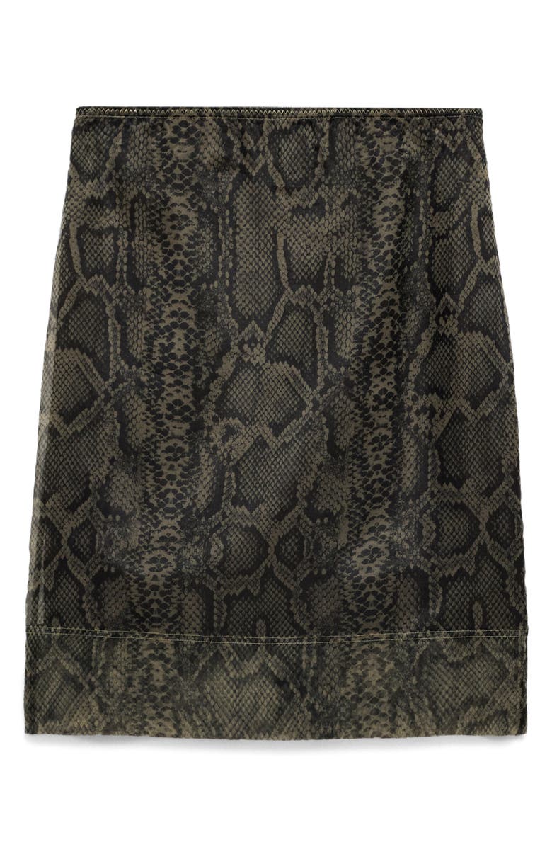 MANGO Snakeskin Print Organza Pencil Skirt, Alternate, color, 